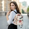 thumbnail image 6 of FORMRS Mini Backpack Purse for Women Quilted Travel Daypack Casual Shoulder Bag, Beige Christmas Candy Canes, 6 of 7
