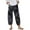 Black, variant on Aoochasliy Clothes Womens Pants Petite Elastic Waist Pants Floral Print Wide Leg Pants Cotton Linen Crop Pants Trousers with Pocket