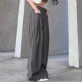 thumbnail image 4 of Womens Mid Waist Cargo Pant Elastic Waist Ruched Hiking Pants Multiple Pockets Hippie Y2K Cargo Pants Lounge Pant, 4 of 7