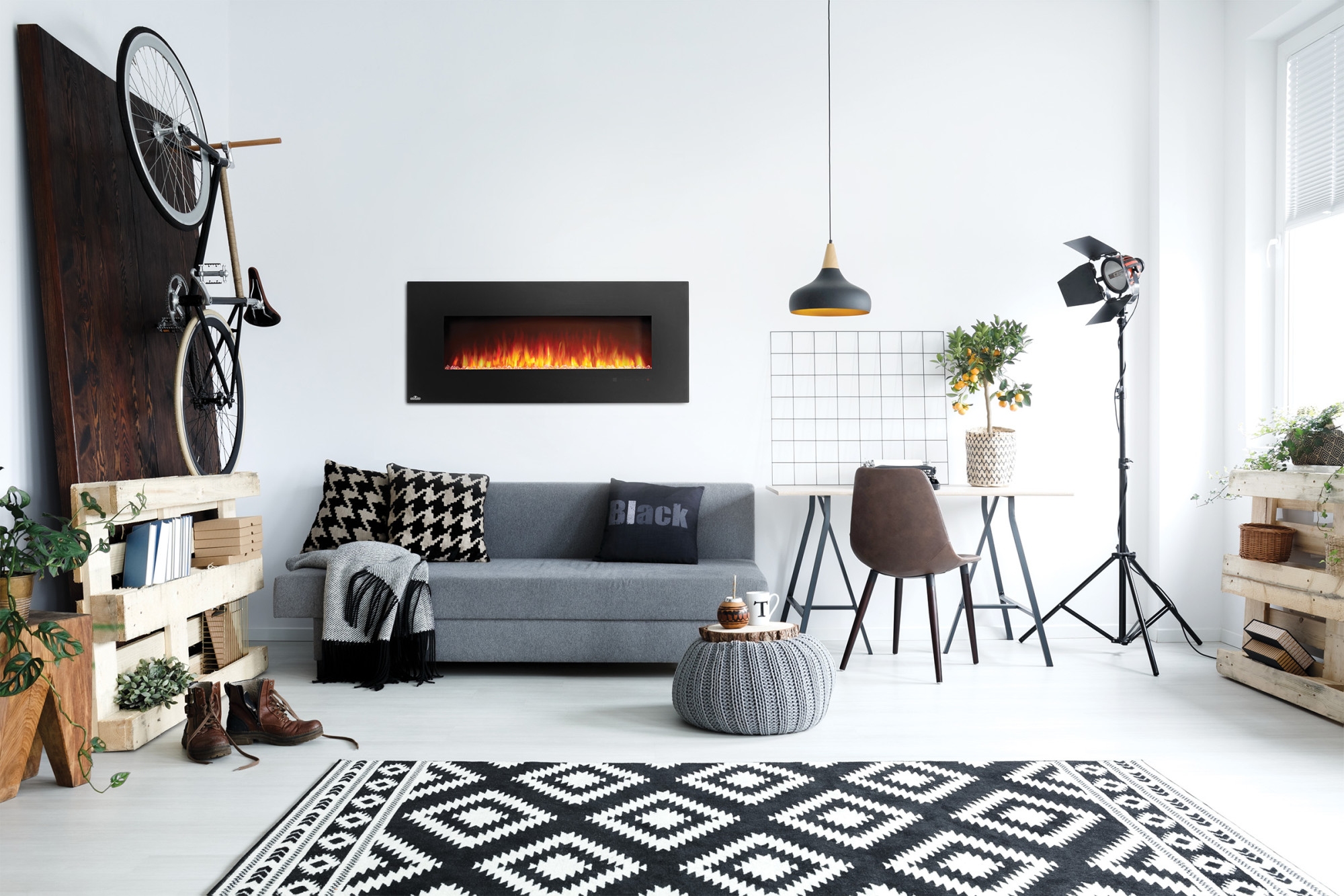 Napoleon Nefl50b-1 5,000 BTU / 1,500W 50 Wide Wall Mounted Or Freestanding  Vent Free - Walmart.com