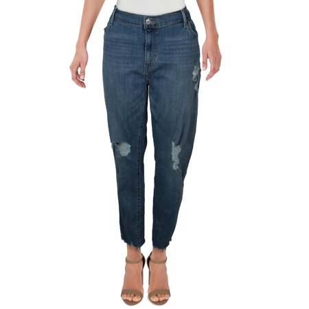 Levi's Womens Juniors Distressed Denim Ankle Jeans Blue 22W