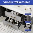 thumbnail image 5 of ModFusion 40-Inch Gray Bathroom Vanity with Quartz Stone Basin & Undermount Ceramic Sink, MDF & Particleboar Storage Cabinet, 5 of 9