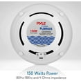 thumbnail image 2 of Pyle PLMR60S 150W 6,5 Pouces 2 Voies Haut-Parleurs Marins Blancs Ensemble de 2, Argent, 2 of 5