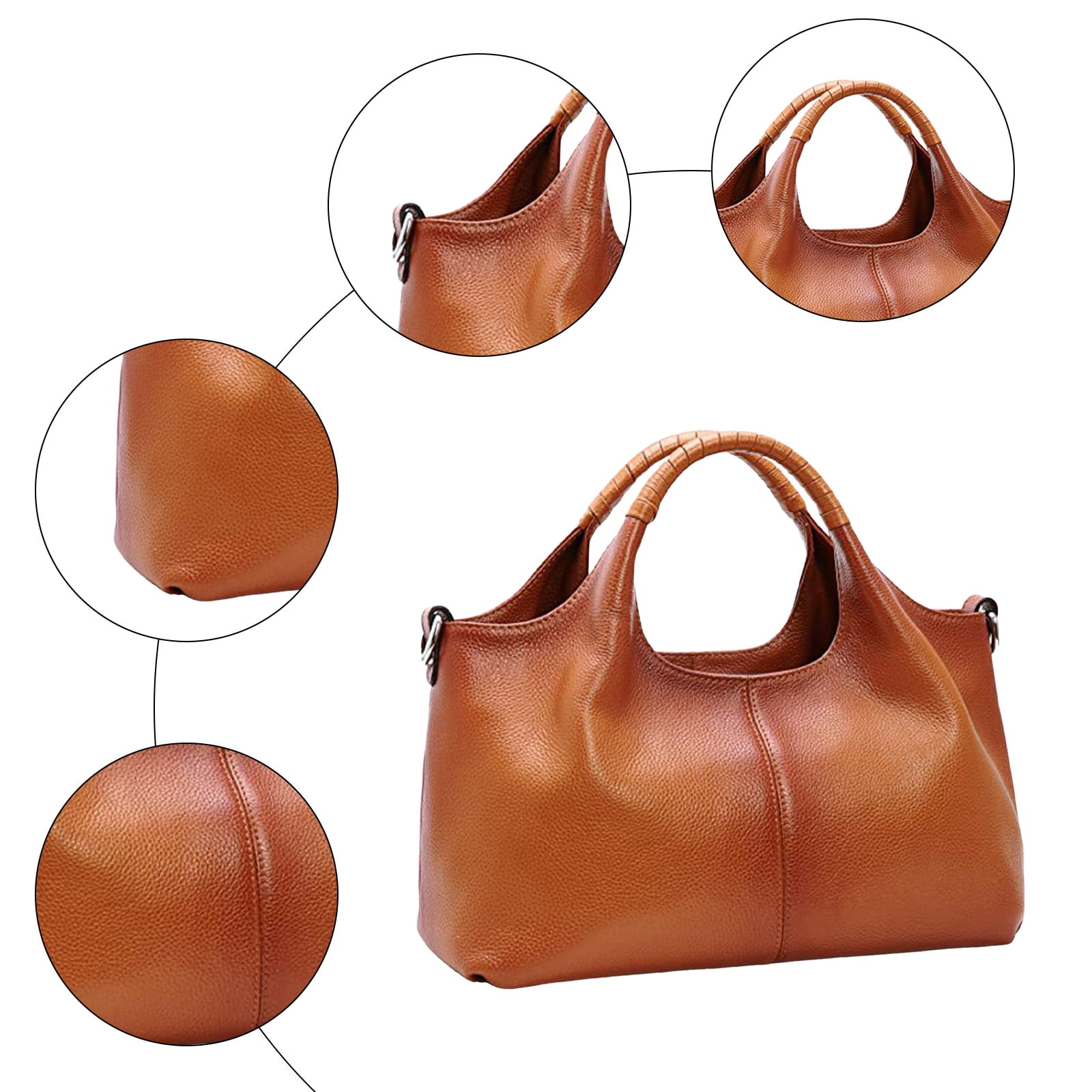 Lispipm Leather Purses and Handbags for Women Retro Top Handle Crossbody Shoulder Bags Ladies Tote Satchel with Detachable Strap Brown