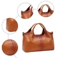 thumbnail image 4 of Stylago Women Retro Leather Handbags Multiple Internal Pockets Crossbody Tote Satchel Ladies Outdoor Shopping Shoulder Purse Brown, 4 of 6