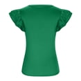 thumbnail image 4 of Mittory Women's Summer Sleeveless Tops V Neck Ruffle Shirts Knit Ribbed Tank Top Sexy Blouse, 4 of 5