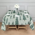 thumbnail image 3 of Light Green Christmas Tree and Snow Pattern Square Tablecloth,Waterproof Square Table Cover,Wipeable Spillproof Washable Table Cover for Home Kitchen Party Decor 52"x52"(132x132cm), 3 of 6