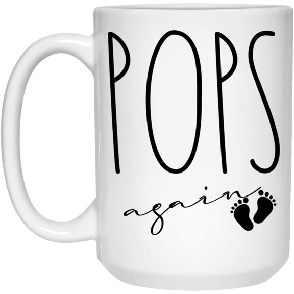 Pops Again Mug, Pops Again Pregnancy Announcement, Pops Reveal, Pops To Be Gift, Baby Announcement Pops Again, Rae Dunn Style Mug 15oz