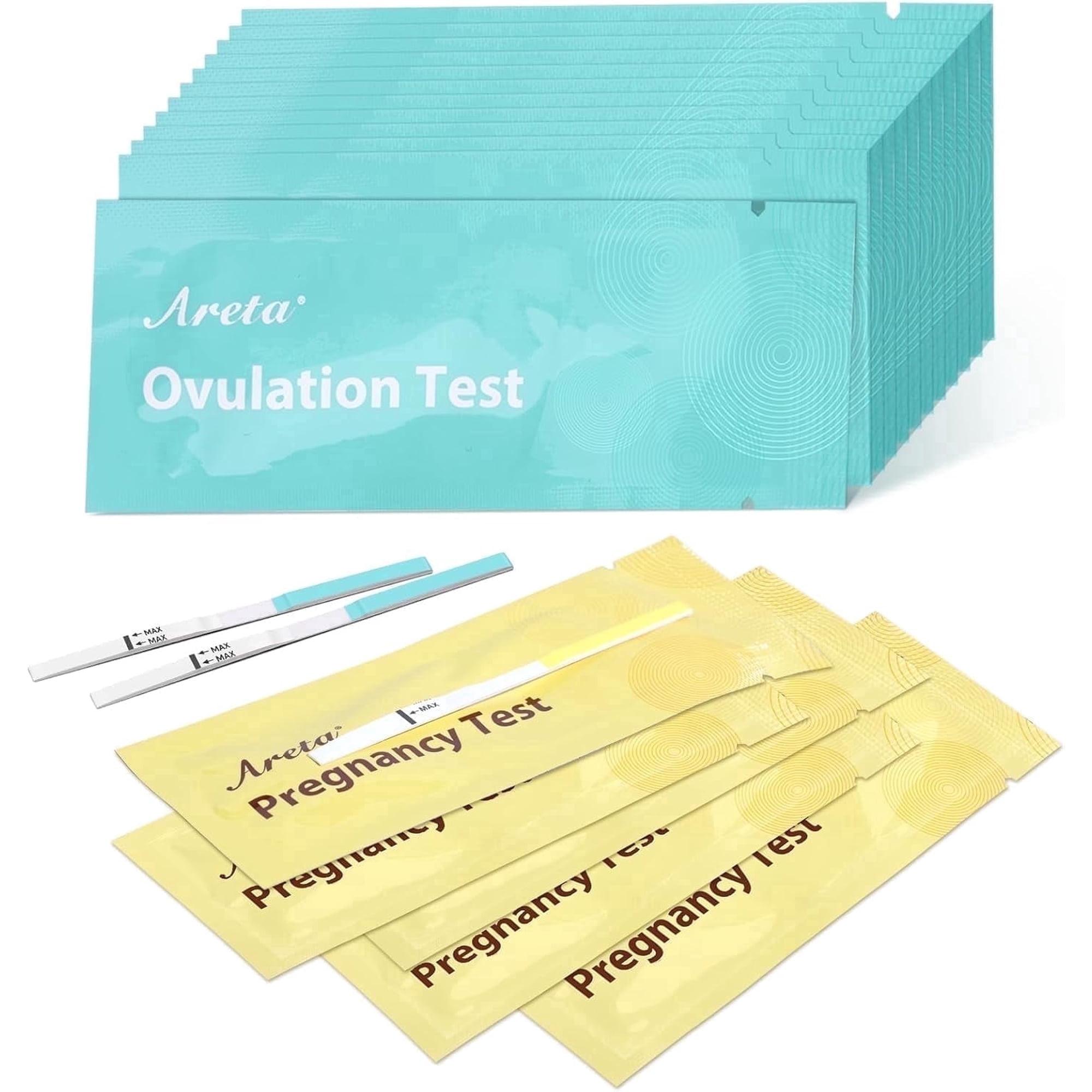 Areta Ovulation and Pregnancy Test Strips, 90 Count with 70 Ovulation and 20 Pregnancy Tests, Exp Nov17