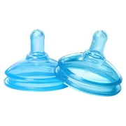 The First Years 2 Count GumDrop Wide Neck Nipples, Blue, Medium Flow