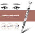 thumbnail image 3 of Pluma de tatuaje manual, delineador de cejas y labios con cristal desmontable, aguja de microblading plateada, 3 of 12