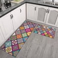 thumbnail image 2 of Multicolor Ethnic Mandala Pattern Kitchen Rugs Sets Of 2,Anti Fatigue Kitchen Mat Rugs Non Slip Washable,Decorative Kitchen Floor Mats for Kitchen,Sink,Laundry,17"x30"+17"x47", 2 of 7