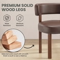 thumbnail image 5 of AFO Upholstered Dining Chair Set of 2, Faux Leather Seat with Solid Wood Legs Ergonomic Curved Back Kitchen Modern Chairs for Dining Room Living Room Cafe Espresso Brown, 5 of 8