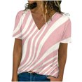 thumbnail image 1 of Mujeres Casual con cuello en V de manga corta impresa pulóver blusa camiseta Tops sueltos OAVQHLG3B Store  lin121212, 1 of 4