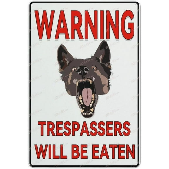 Beware Of Dog Trespassers Will Be Eaten Aluminum Sign Indoor & Outdoor Use Sign 12X8 Inch, Matel6