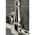 thumbnail image 4 of Kingston Brass KS1266PX Heritage Double-Handle Wall-Mount Bridge Kitchen Faucet, Polished Nickel, 4 of 7