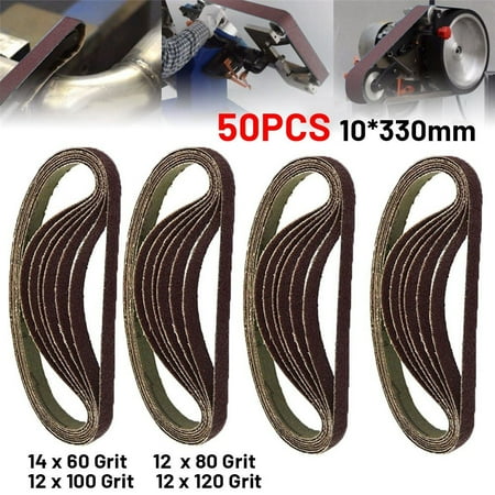 

50Pcs/Set 330 X 10Mm Air Finger Sander Sadning Belt 60/80/100/120 Grit
