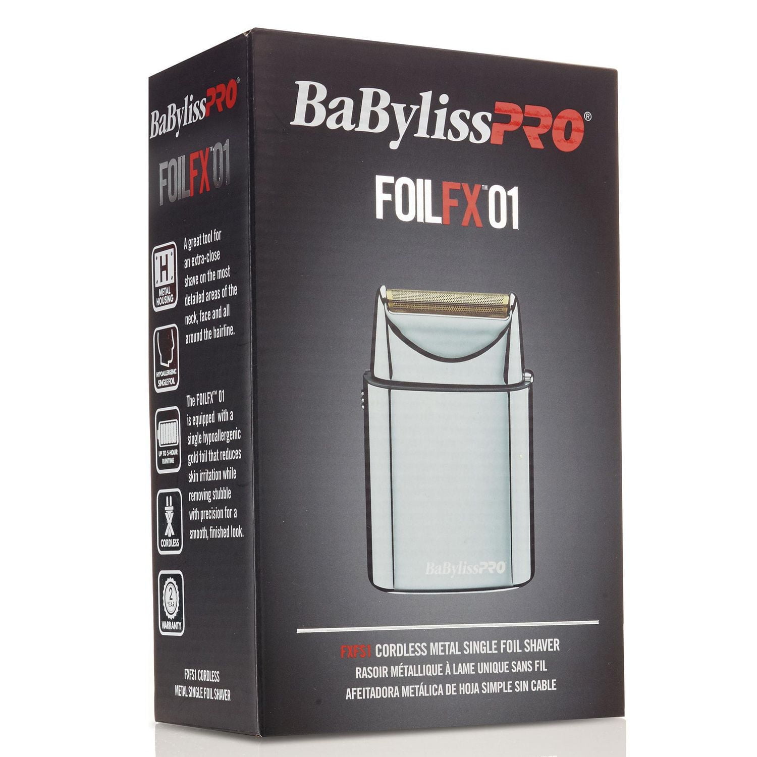 BaByliss PRO Barberology FOIL FX 01 Rasoir professionnel métallique à lame unique sans fil