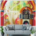 thumbnail image 4 of Orinice Jukebox Bubbles Retro Tapestry Wall Hanging Unique Style Art for Home Decor Living Room Bedroom Apartment 60x50inch, 4 of 6