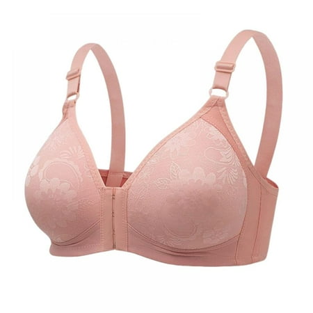 

Women Sports Support Bra Front Closure with Adjustable Straps Wirefree Racerback