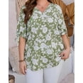 thumbnail image 3 of Plus-Size Women's Summer Dressy Casual Short Sleeve Shirts Crewneck Business Office Work Blouse Tops, 3 of 6