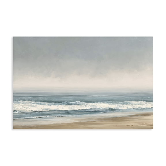 Stupell Industries Coastal Tranquil Mist Beachscape Canvas Art, 24 x 16, by Jacky Ngan