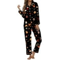 thumbnail image 4 of KKBOTIVE Valentine Pajamas Women - Floral Print Pajama Long Sleeve Comfortable Loungewear Sleepwear For Cozy Nights And Relaxing At Home Soft Breathable Fabric ( Black-3 Size: M ), 4 of 5
