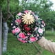 thumbnail image 2 of Sombrero para el sol 2 en 1 plegable con abanico de mano para mujer Sombrero de playa con estampado floral para viajar a la playa, 2 of 8