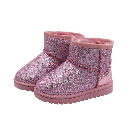 

Autumn Winter Kids Non-Slip Warm Fashionable Snow Boots Fleece Booties