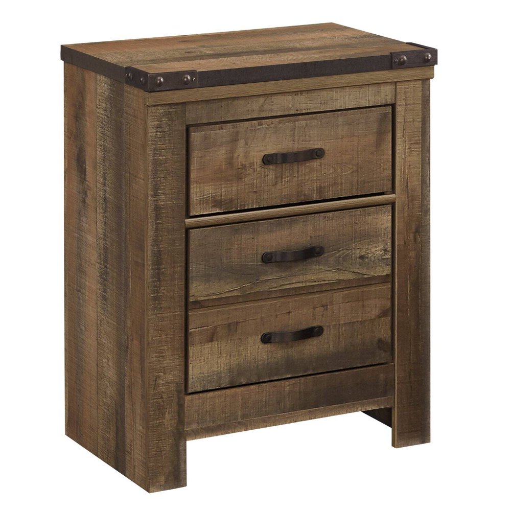 Signature Design by Ashley Trinell USB Brown Two Drawer Night Stand