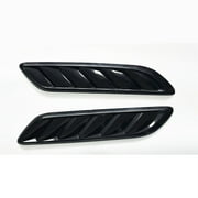 1 Pair Decorative Car Hood Vent Louver Scoop Cover Air Flow Intake Cover - Glossy Black Look