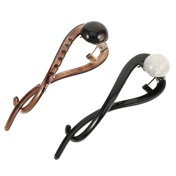 STOBOK Women’s Hair Fasteners French Banana Clip Plastic Hair Accessories Assorted Colors 2 Pieces