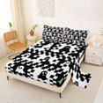 thumbnail image 2 of Manfei Checkerboard Spooky Ghost Queen Sheets 4 Pieces, Happy Halloween Queen Sheet Sets, Black White,1 Fitted Sheet, 1 Flat Sheet and 2 Pillowcases, 2 of 5