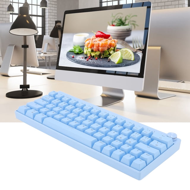 Clavier Mécanique Bleu, Design Ergonomique Filaire Type C Sans Fil 2.4G N Touch Rollover 3 Modes Clavier Mécanique Sans Fil pour Maison Interrupteur Rouge