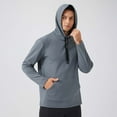 thumbnail image 2 of Fewfanhot Men Sweatshirt Casual Long Sleeve Fleece Hoodies Drawstring Workout Pullover with Kanga Pocket, 2 of 5