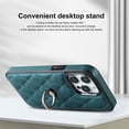 thumbnail image 5 of Case for iPhone 15 Plus,Decase PU Leather Shockproof Case Business Vintage Elegant Protective Back Phone Shell With Ring Kickstand Holder,for iPhone 15 Plus - darkgreen, 5 of 7
