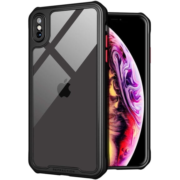 Phone Case Compatible for iPhone Xs Max Case, Clear Back Cover Bumper Cases for Xs Max 6.5-Inch, Black
