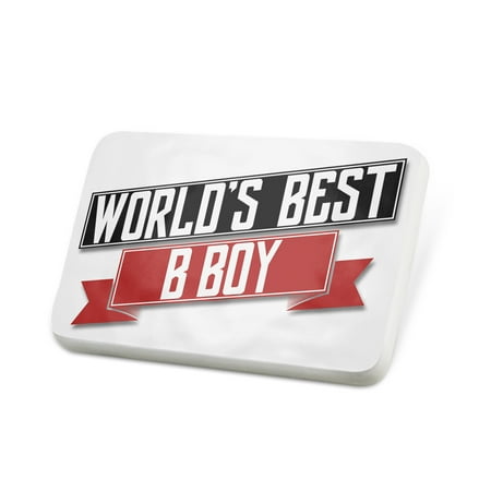 Porcelein Pin Worlds Best B Boy Lapel Badge –
