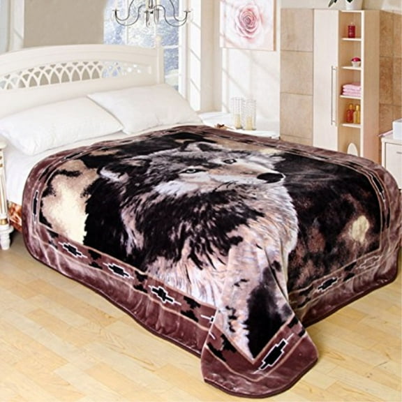 ShiGo Heavy Weight Super Soft Luxury Twin size Blanket 60"X80"Wolf