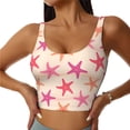 thumbnail image 2 of Haiem Starfish Pattern Womens Sports Bra - U Neck Padded Low Impact Yoga Bra Workout Crop Top Gym Moisture-Wicking Workout Vest -X-Large, 2 of 9