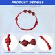 thumbnail image 2 of Pulsera de cuerda de la suerte, pulsera ajustable roja, nudos trenzados a mano protección fe unisex, 2 of 5