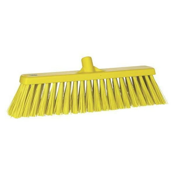 Vikan 2 1/2 x 19 in Sweep Face Broom Head, Stiff, Synthetic, Yellow 29206