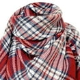 thumbnail image 4 of Dndkilg Womens Check Plaid Fashion Poncho Blanket Lightweight Pashmina Hiking 140cm/55.12 inches Scarves Christmas Winter Square Scarf Scottish Tartan for Women Men Cover Up Shawl Red, 4 of 4