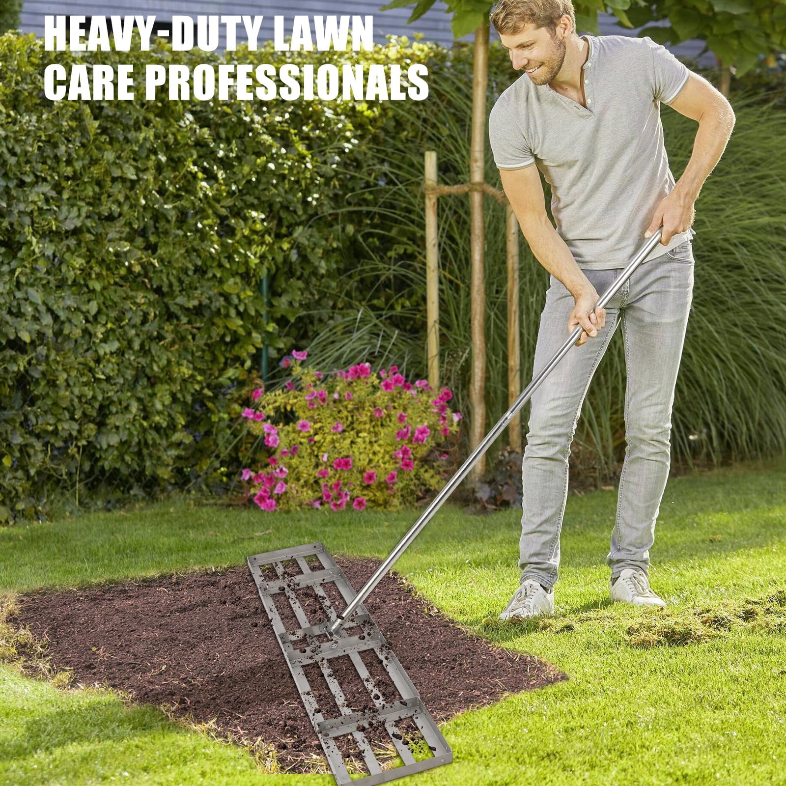 2024 New Lawn Leveling Rake, 48x10 inch Lawn Leveler Tool with Stainless  Steel Handle, Heavy Duty Ground Plate Rake for Lawns, Backyard, Garden,  Golf Course, Farm, Pasture - Walmart.com, image size:1600x1600