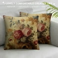 thumbnail image 3 of COMIO  Vintage Floral Elegant Victorian Rustic Grunge Throw Pillow Covers Cozy Square Throw Pillowcases Home Decorative for Bed Couch Sofa Living Room Cushion Cover, 3 of 5