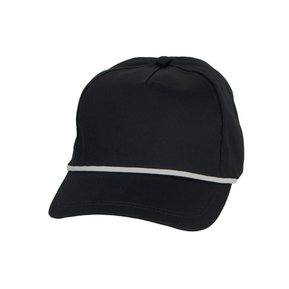 Top Headwear Men's Snapback Rope Hat - 5 Panel Retro Classic Cap, Black/White