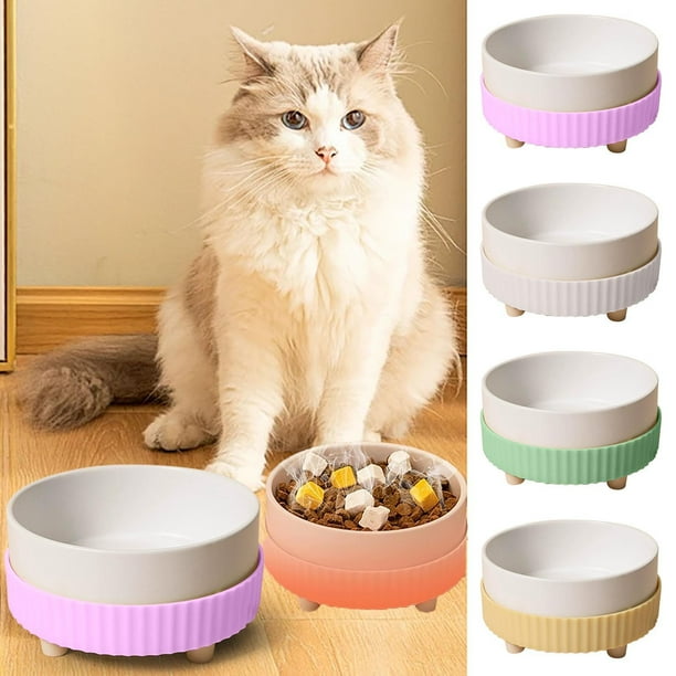 Cuenco Para Gatos 1Pcs Ceramic Heated Pet Bowl with Constant Temperature Heating and Elevated Base for Cats and Dogs in Winter JASKFLY