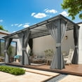 thumbnail image 4 of AECOJOY 16' x 10' Outdoor Hardtop Gazebo With Mosquito Net, Pergola for Garden, Patio, Backyard-Black, 4 of 8