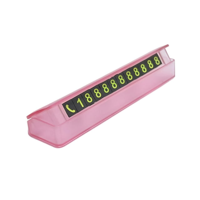 koolsoo Car Parking Card Number Plate Moving Auto Phone Number Plate Stop Parking Number Pink