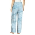 thumbnail image 3 of Goofa Light Blue Marble Printed Soft Pajama Pants for Women, Wide Leg Comfy Casual Lounge Yoga Pants-, 3 of 9